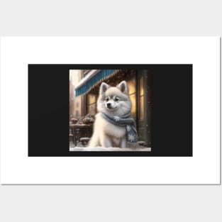 Pomsky In The Snow Posters and Art